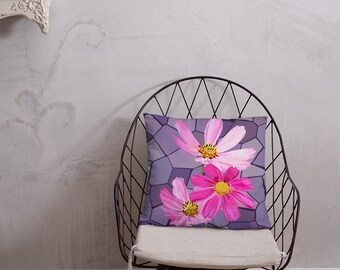 Cosmos flowers Basic Pillow