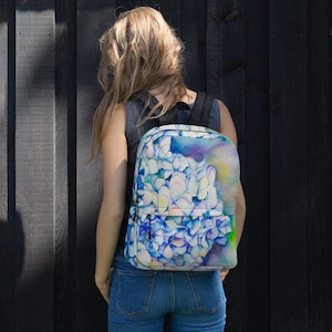 Handbemalte Aquarell Hydrangea Rucksack
