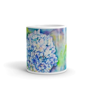 Handpainted Watercolor Hydrangea Mug