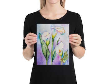 Hand Painted Watercolor Calla Lily Poster