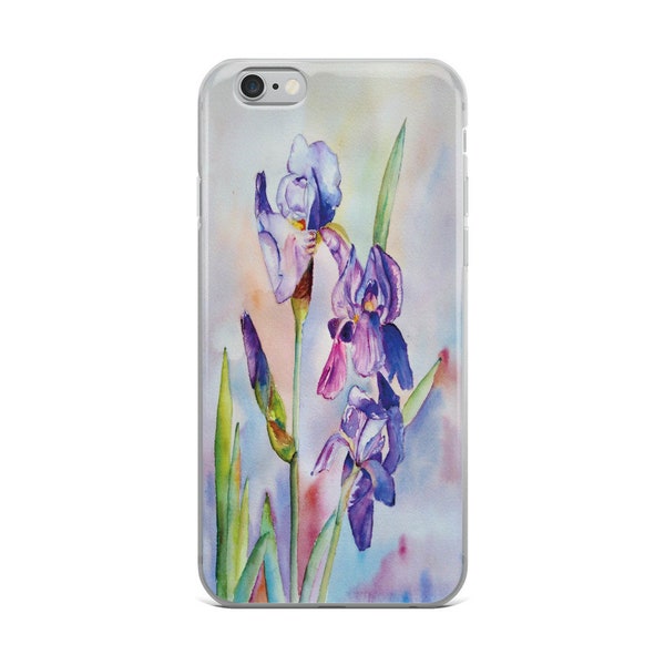 Hand Painted Watercolor Irises iPhone Case