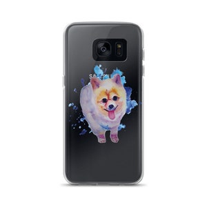 Handpaint Watercolor Pomeranian Dog Samsung Case