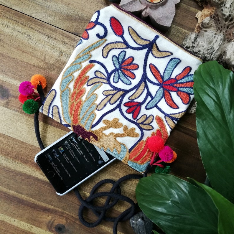 Flower Hippie Bohemian Style Thai Hill Tribe Handmade Tote Crossbody Bag Exotic Ethnic Fair Trade Handmade Woman/'s Thai Style Boho