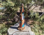 Zuni Long Haired Shalako Rain Dancer Kachina Doll, Native American Hand Made Cottonwood , Signed Wood Carving Art
