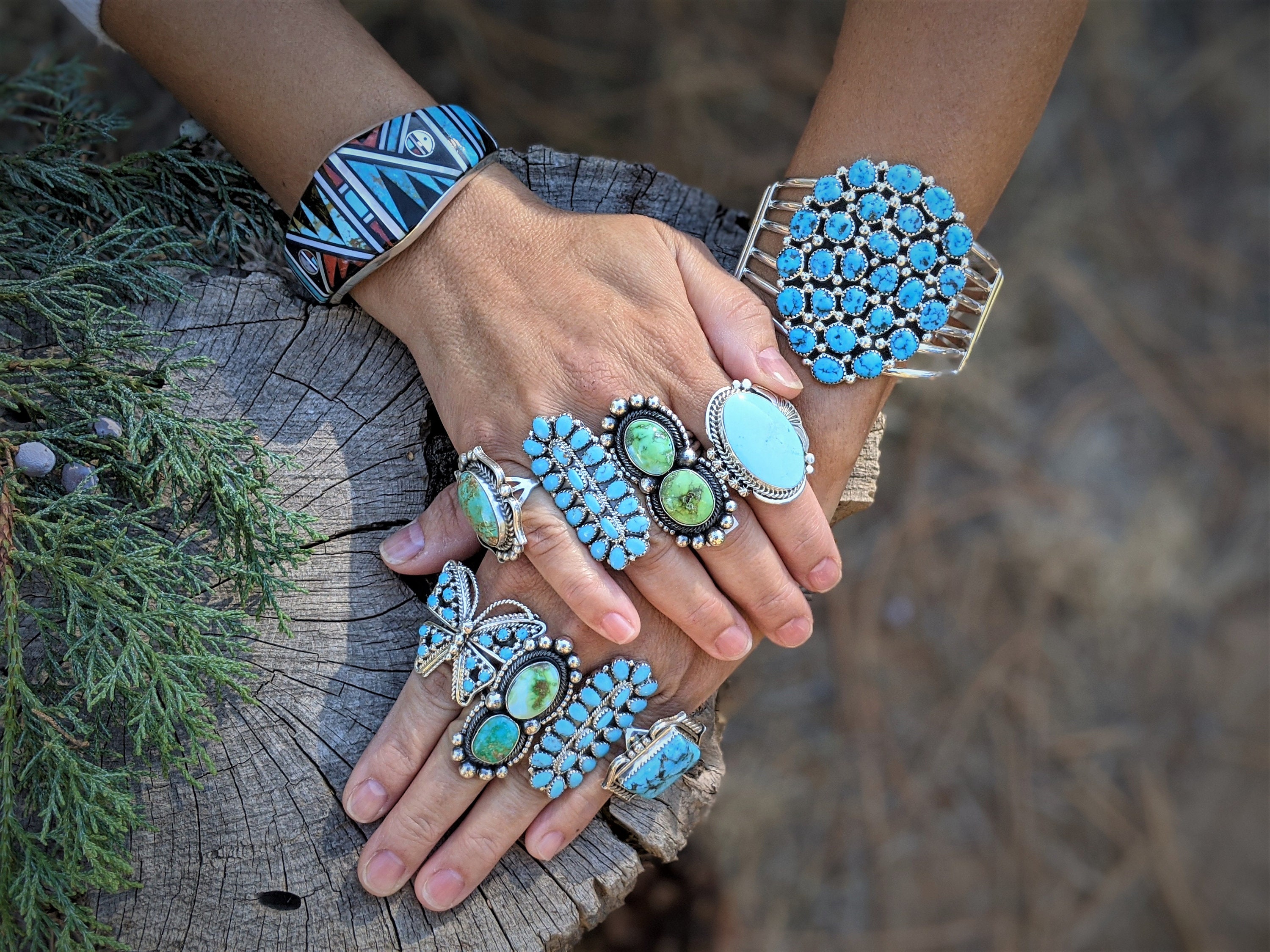 NAVAJO Lester Jackson SLEEPING BEAUTY TURQUOISE Sterling