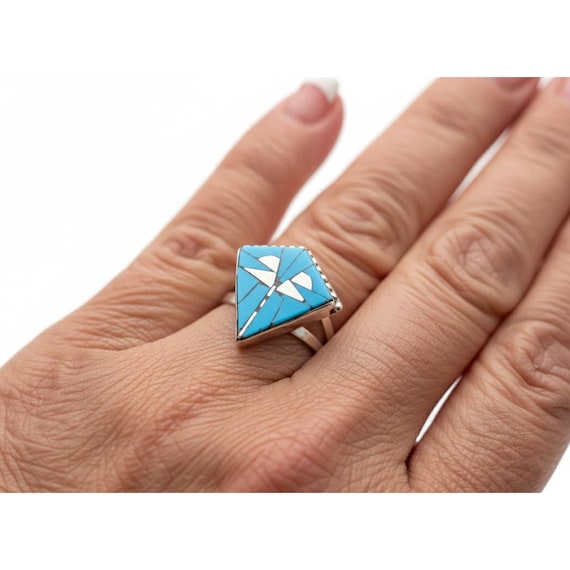 Handmade Zuni Ring D. Quam Sterling Silver Native American Jewelry