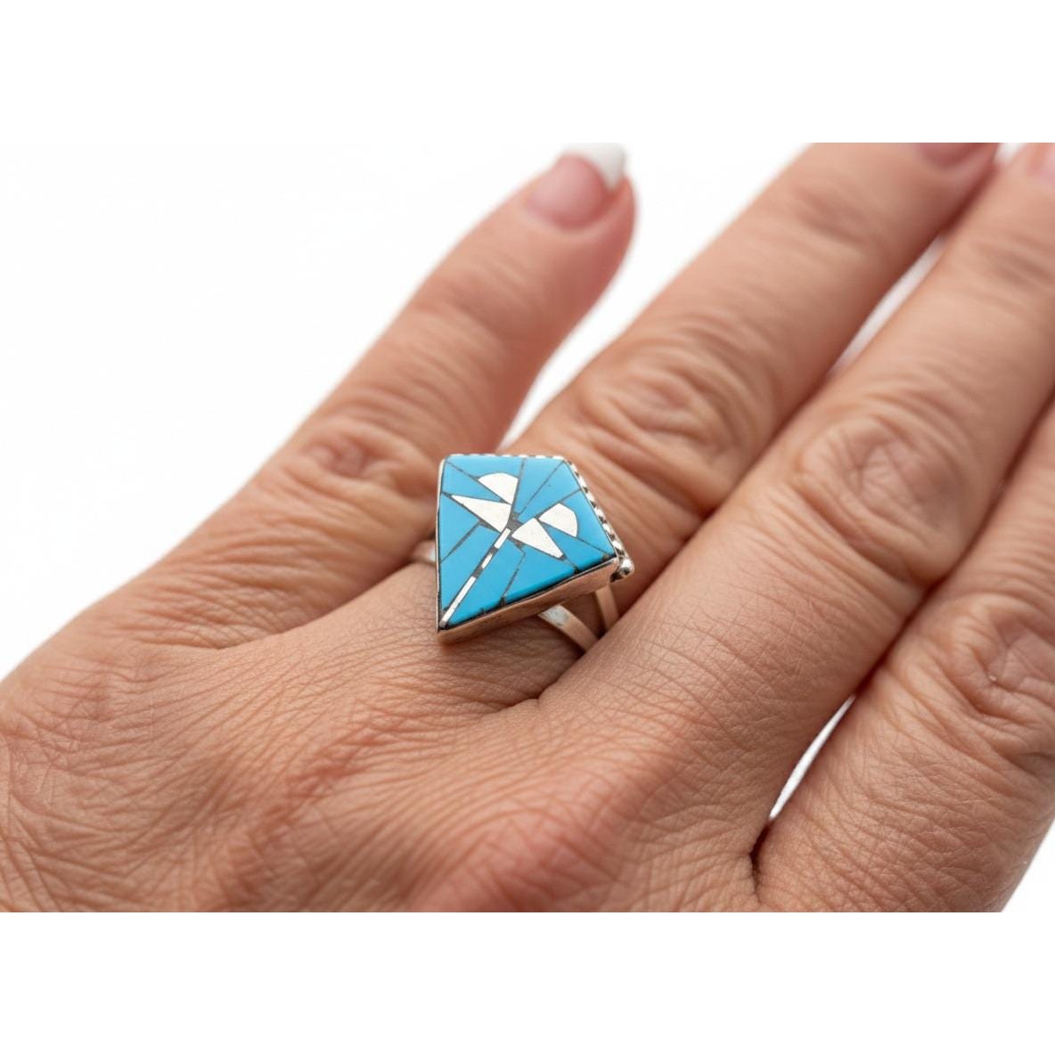 Handmade Zuni Ring D. Quam Sterling Silver Native American Jewelry