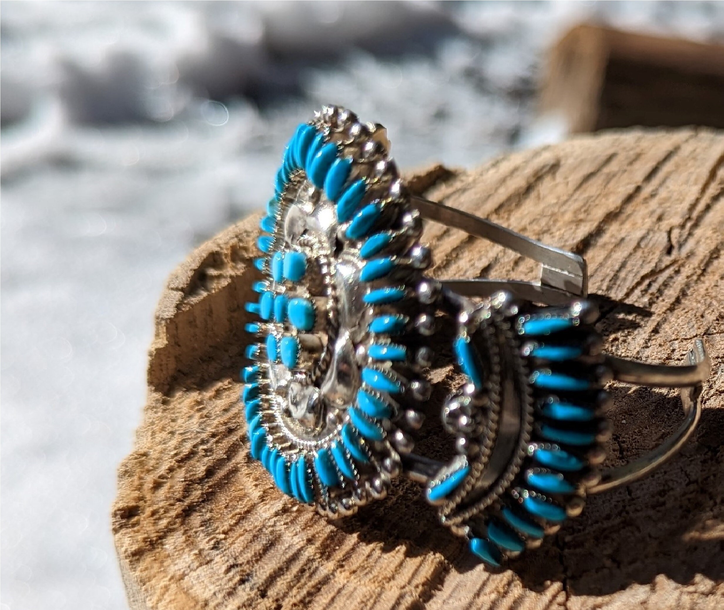 Native American Jewelry Women's Cuff Bracelet Turquoise Zuni