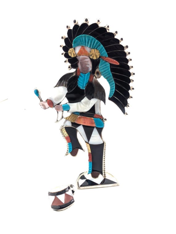 Bolo Tie Zuni Native American Jewelry by Artisan Signed