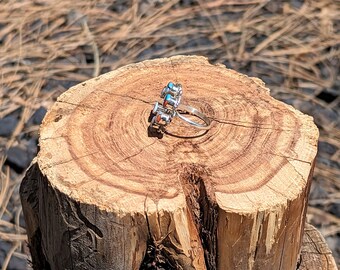 Native American Jewelry Zuni Multi Sun Face Inlay Ring