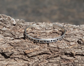 Native American Jewlry Hopi Thin Bracelet Tribal Sterling