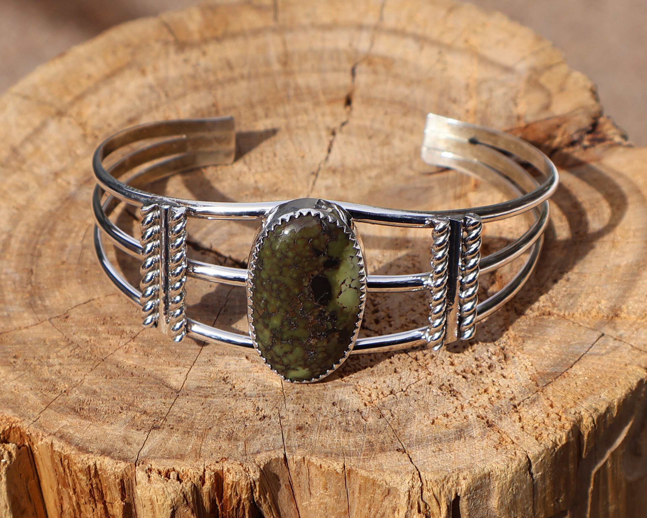 Pulsera De Plata De Ley Con Turquesa Navajo, Joyería Artesanal Nativa Americana (17 Cm) - España