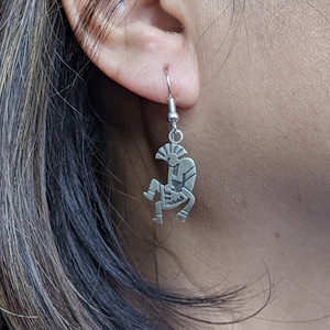 Navajo Silver Overlay  Dangle Earrings, Hand Made Irvin Gene SouthWest Artisan Jewelry, Unique Sterling Silver Jewelry,