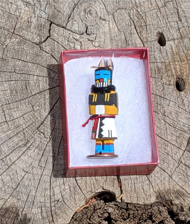 Hopi Kachina Doll Mini Hand Made Cotton Wood Long Hair Zuni Etsy