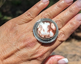 Navajo Jewelry Women's Ring Native American Wild Horse Stone