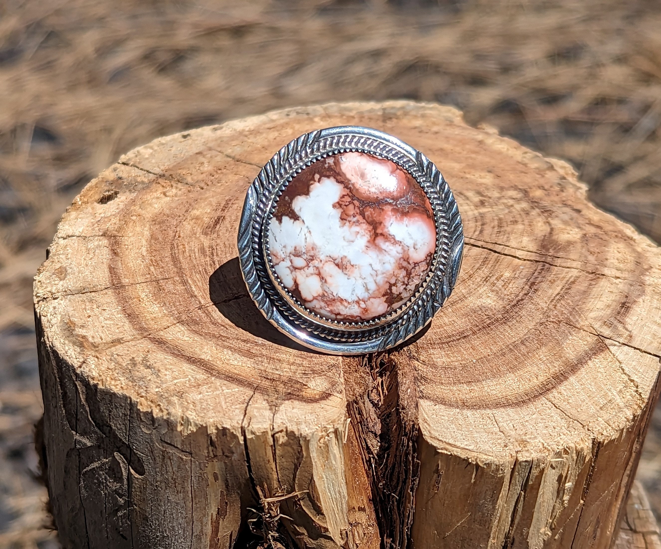 Navajo Jewelry Women's Ring Native American Wild Horse Stone Navajo Jewelry Women's Ring Native American Wild Horse Stone