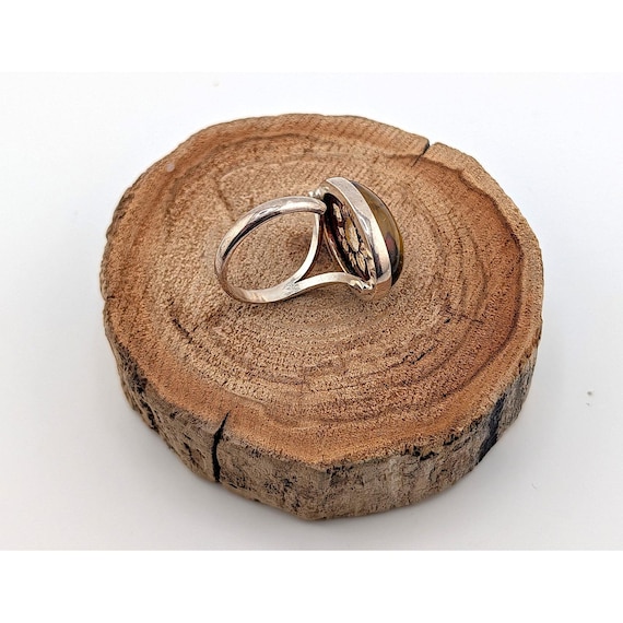 Handcrafted Cherry Amber Ring Reverse Intaglio Ro… - image 6