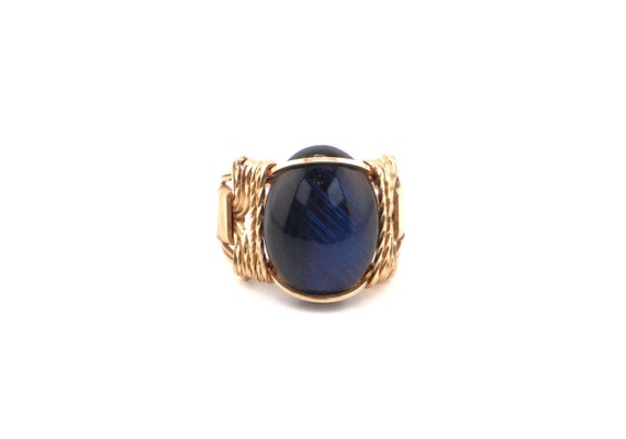 Vintage Labradorite Ring 10k Solid Gold Unisex Je… - image 2