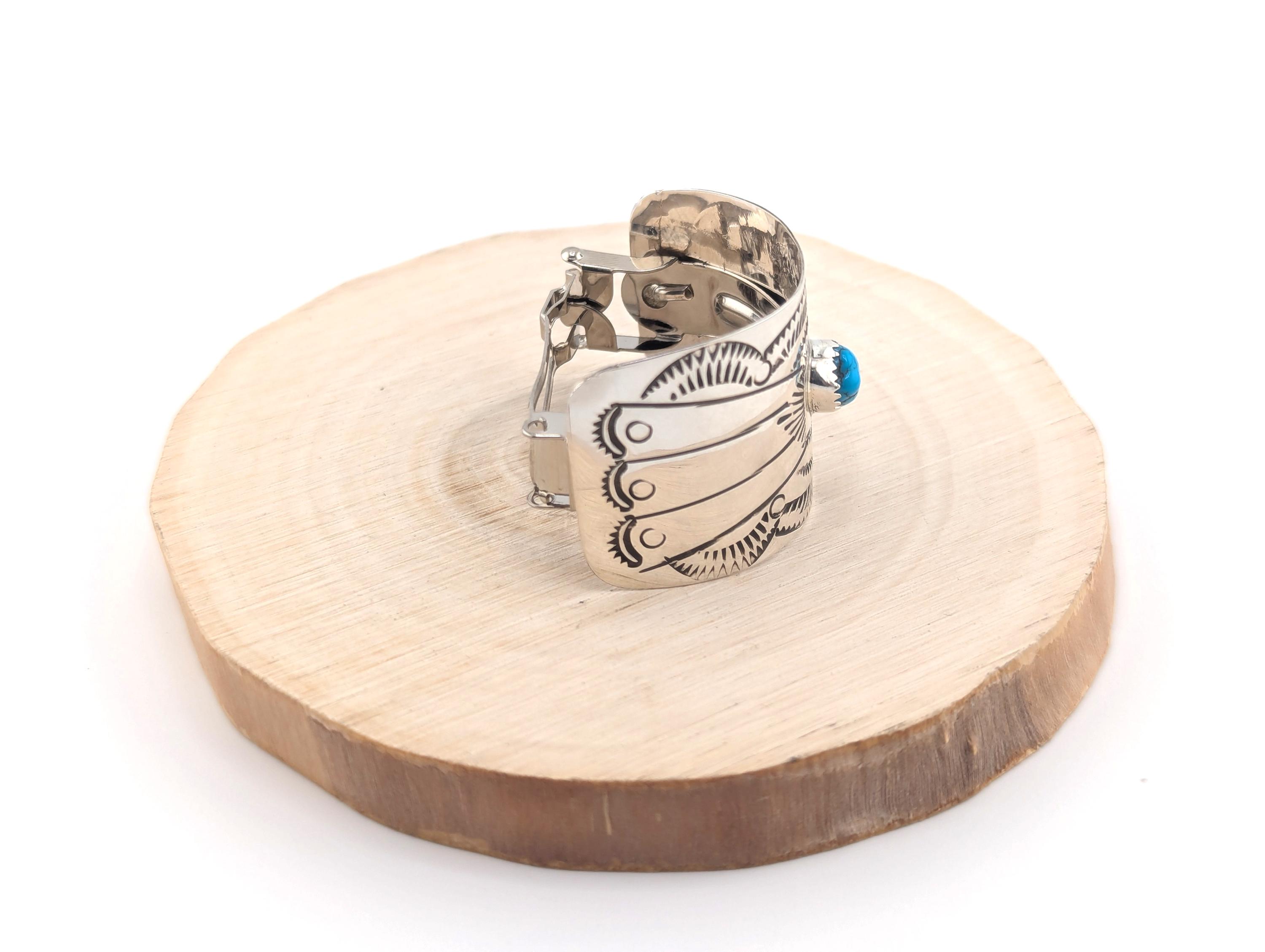 Navajo Kingman Turquoise Hair Pin Accessory 1/2 Moon 