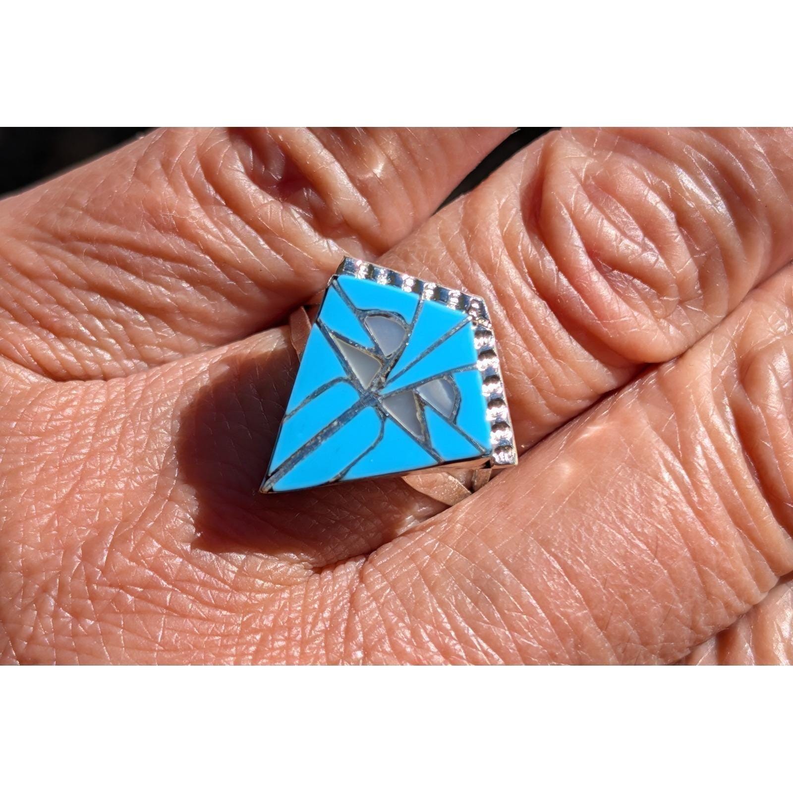 Handmade Zuni Ring D. Quam Sterling Silver Native American Jewelry