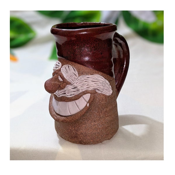 Vintage Face Mug Ceramic Pottery Funny. Kitsch Whimsical Kitchen Stoneware