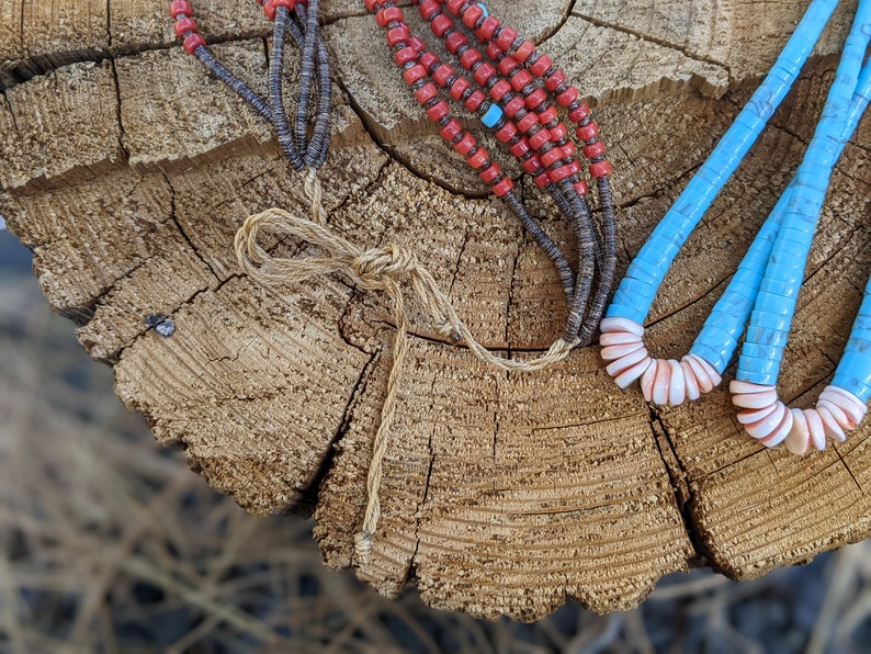 Santo Domingo Kewa Pueblo Heishi Jacla Necklace Apple Coral | Etsy