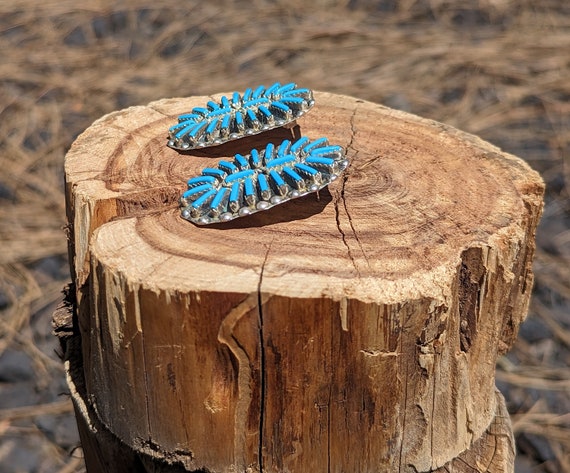 Vintage Native American Women's Blue Turquoise Ea… - image 7