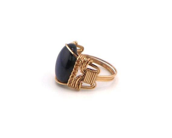 Vintage Labradorite Ring 10k Solid Gold Unisex Je… - image 7