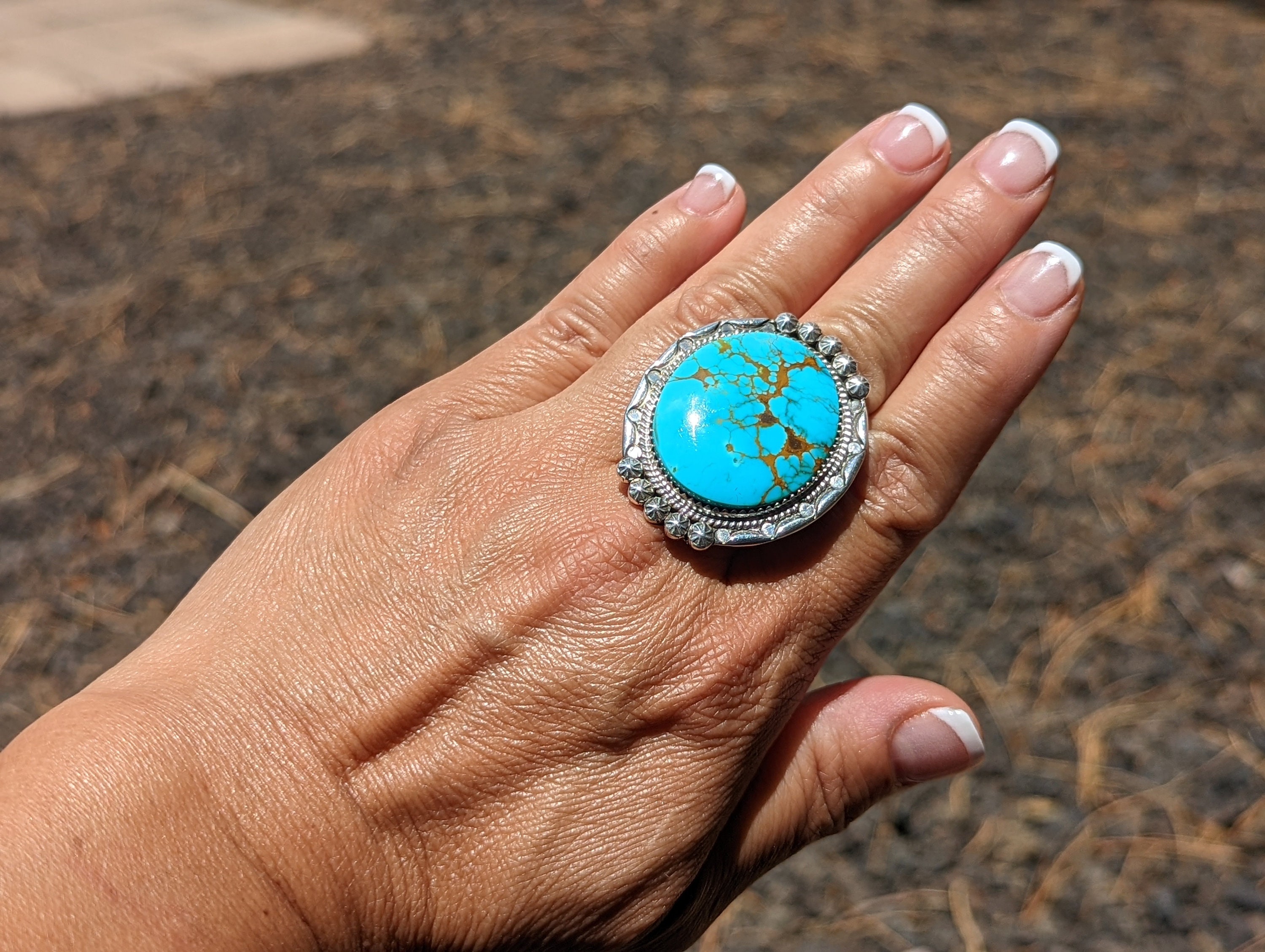 Navajo Ring Native American Turquoise Sterling Silver Navajo Ring Native American Turquoise Sterling Silver
