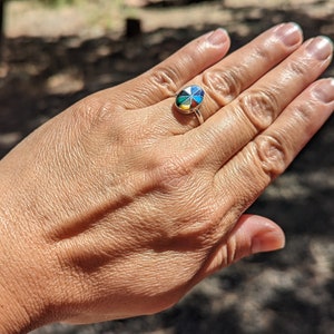 Zuni Multistones Women&#39;s Inlay Rings, Hand Made Signed SouthWest Artisans Jewelry