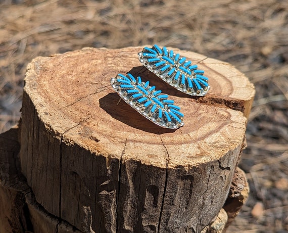 Vintage Native American Women's Blue Turquoise Ea… - image 5