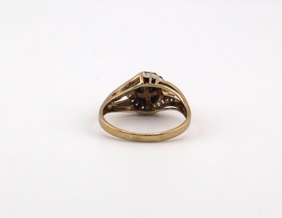 Vintage Black Pearl Ring Women's 10k GOLD Diamond… - image 8