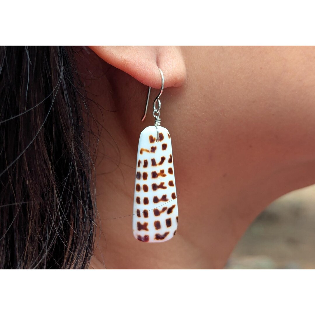Handmade Native American Earrings Conus Sea Snail Shell Santo Domingo ...