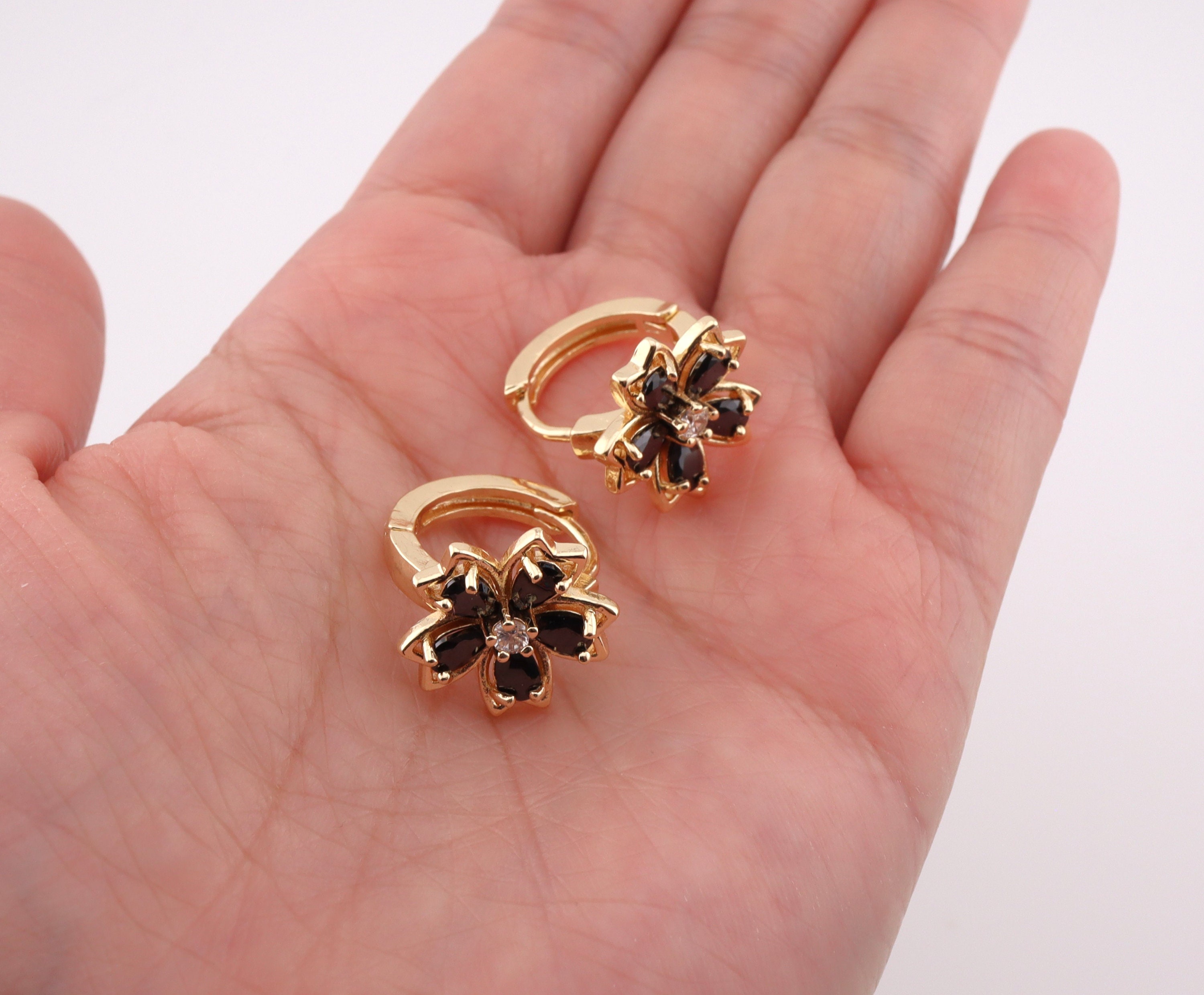 ◆STONEHENgE◆ 14K One Touch Cubic Earrings StoneHenge Silver One Touch Earrings SC1412 Rose Gold Cubic