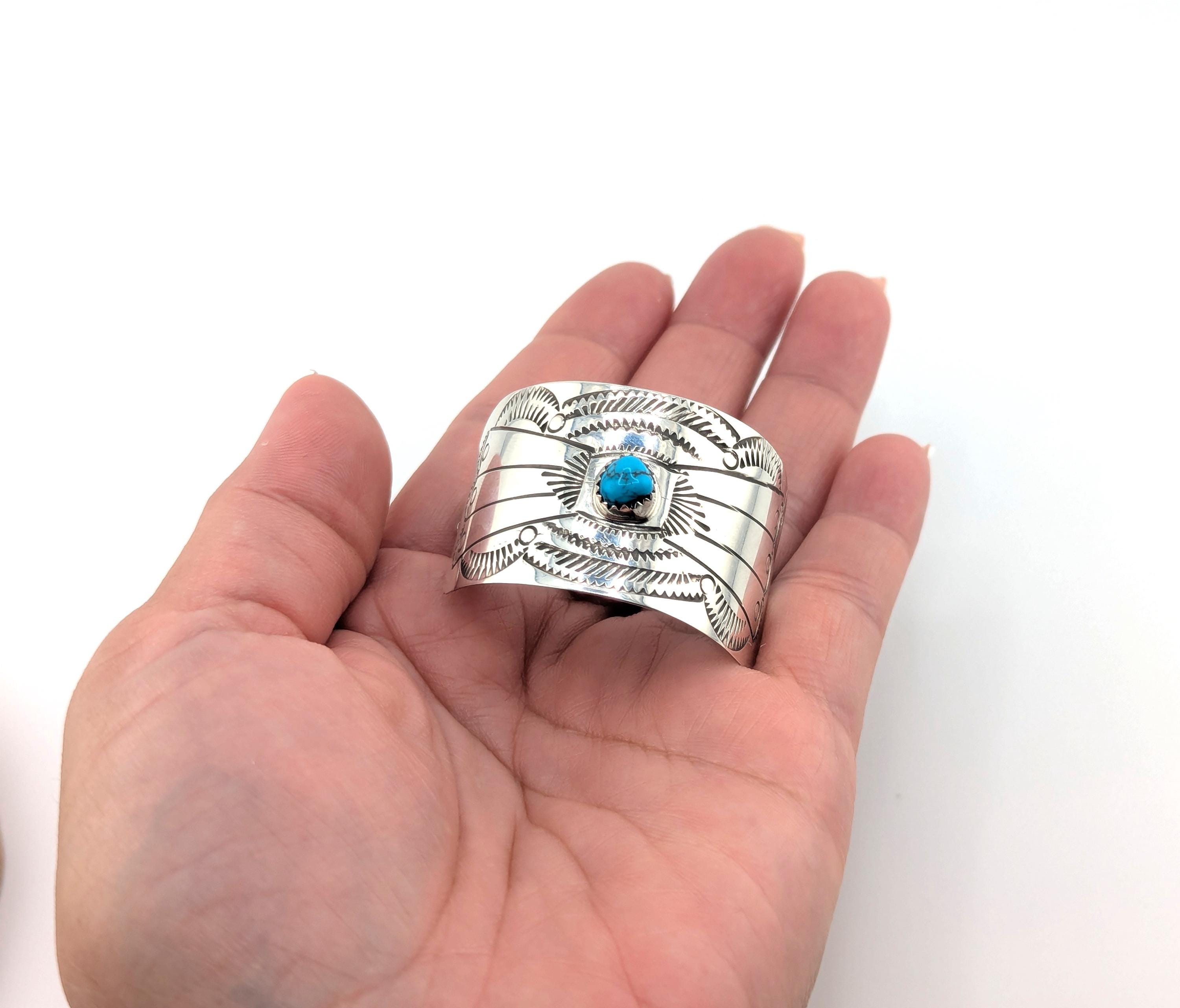 Handcrafted Navajo Kingman‎ Turquoise Hair Pin Accessory 1/2 Moon Barrette ** Navajo Kingman Turquoise Hair Pin Accessory 1/2 Moon  main image 2