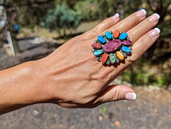 NA Sterling Silver925 Ring Set With Turquoise. Native