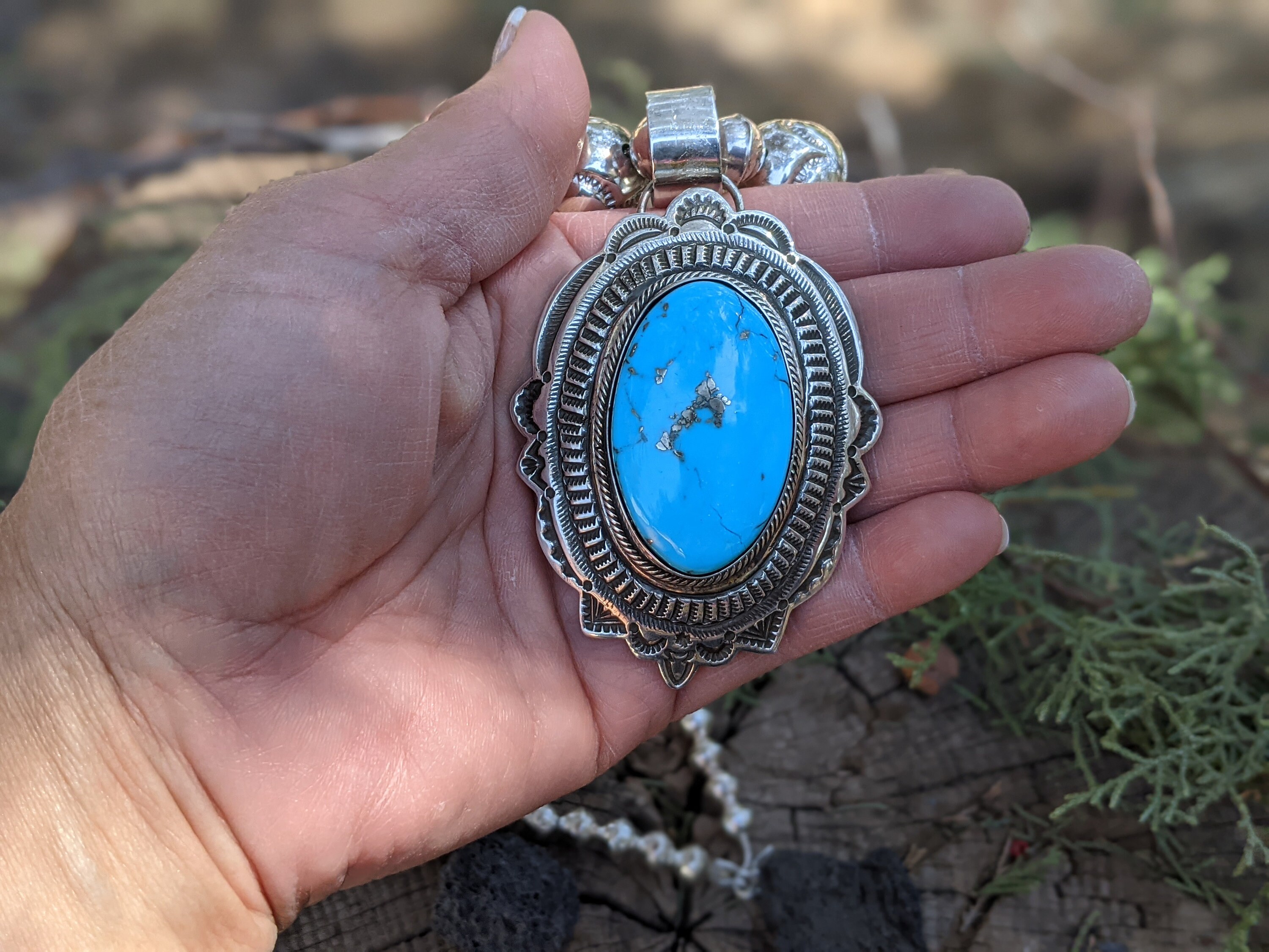 Vintage Navajo Necklace Earrings Set, Rare Native American Jewelry