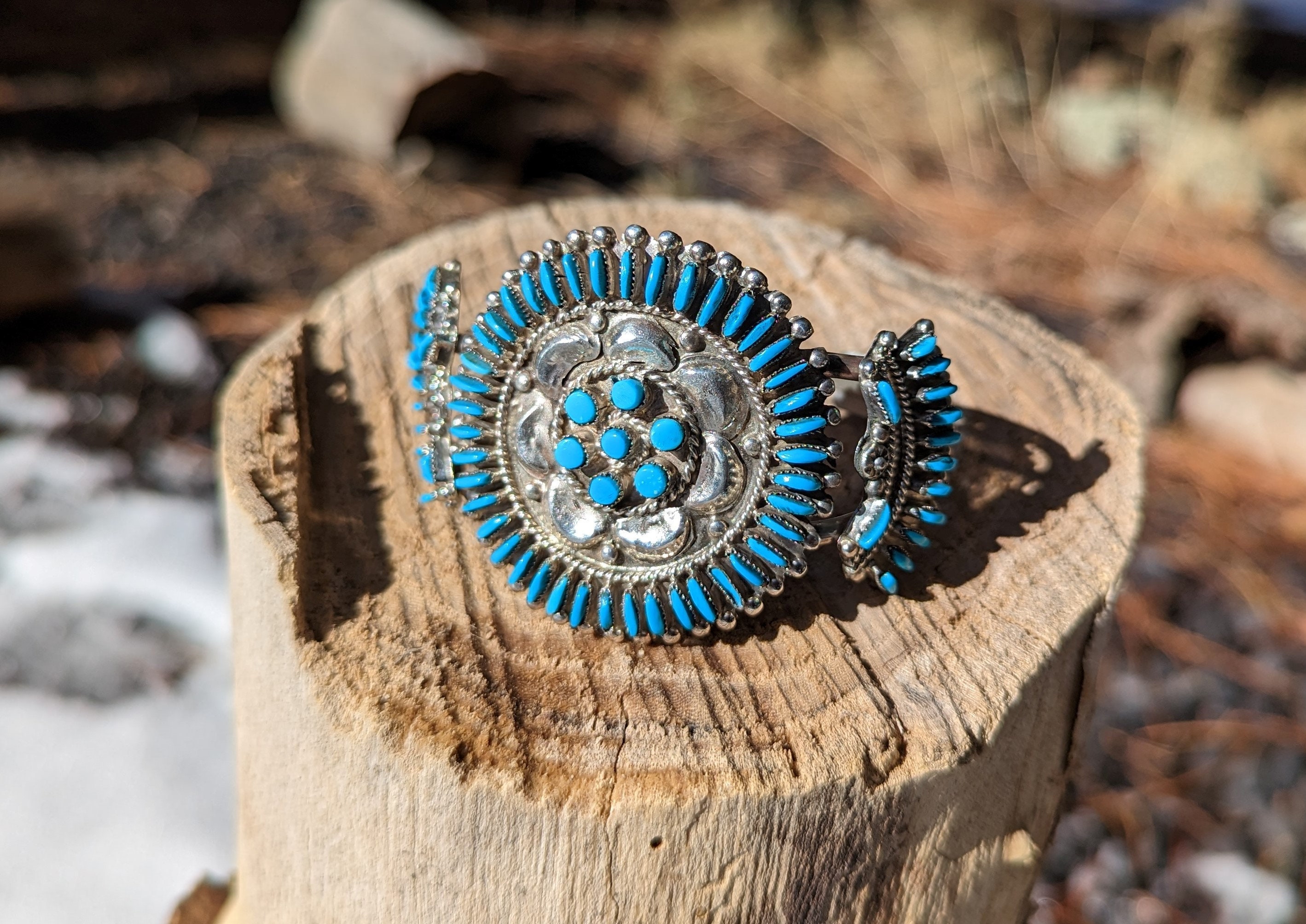 Native American Jewelry Women's Cuff Bracelet Turquoise Zuni