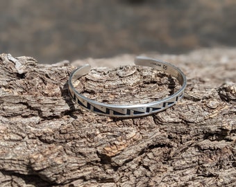 Native American Jewlry Hopi Thin Bracelet Tribal Sterling
