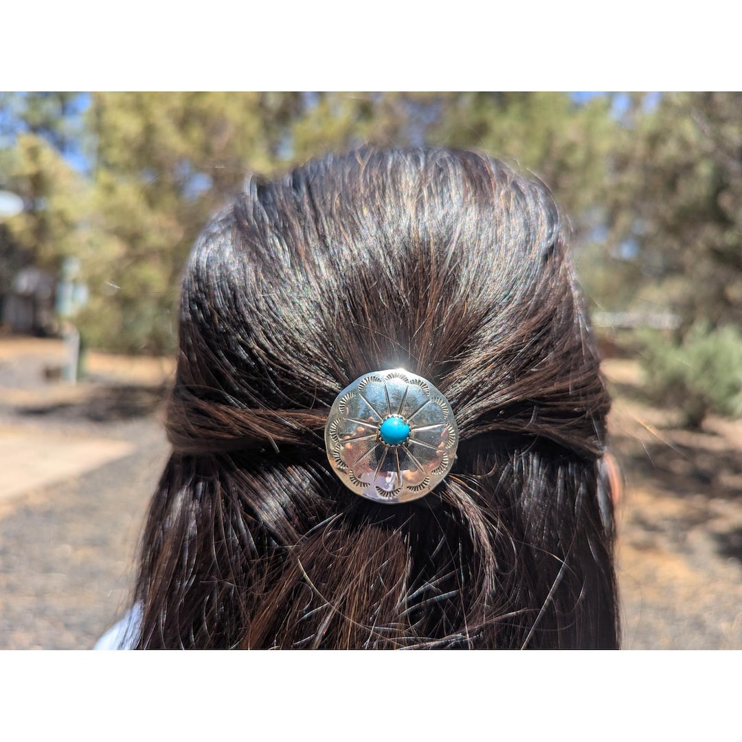 Native American Hair Accessory Elastic Tie Navajo Turquoise 