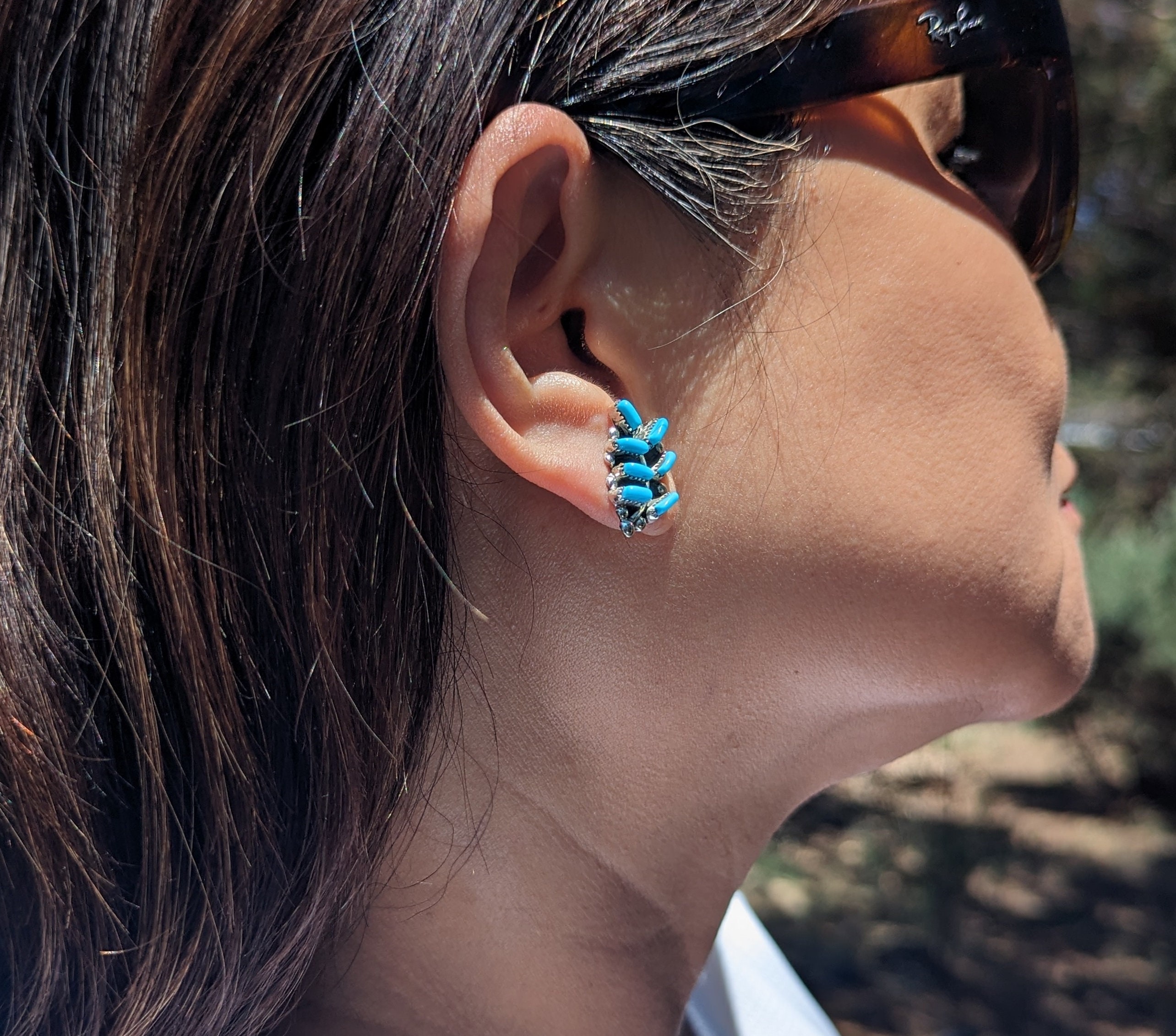イヤリング Tao Earrings in Turquoise Blue l Tao Hoops - Turquoise - Raffia - Sézane