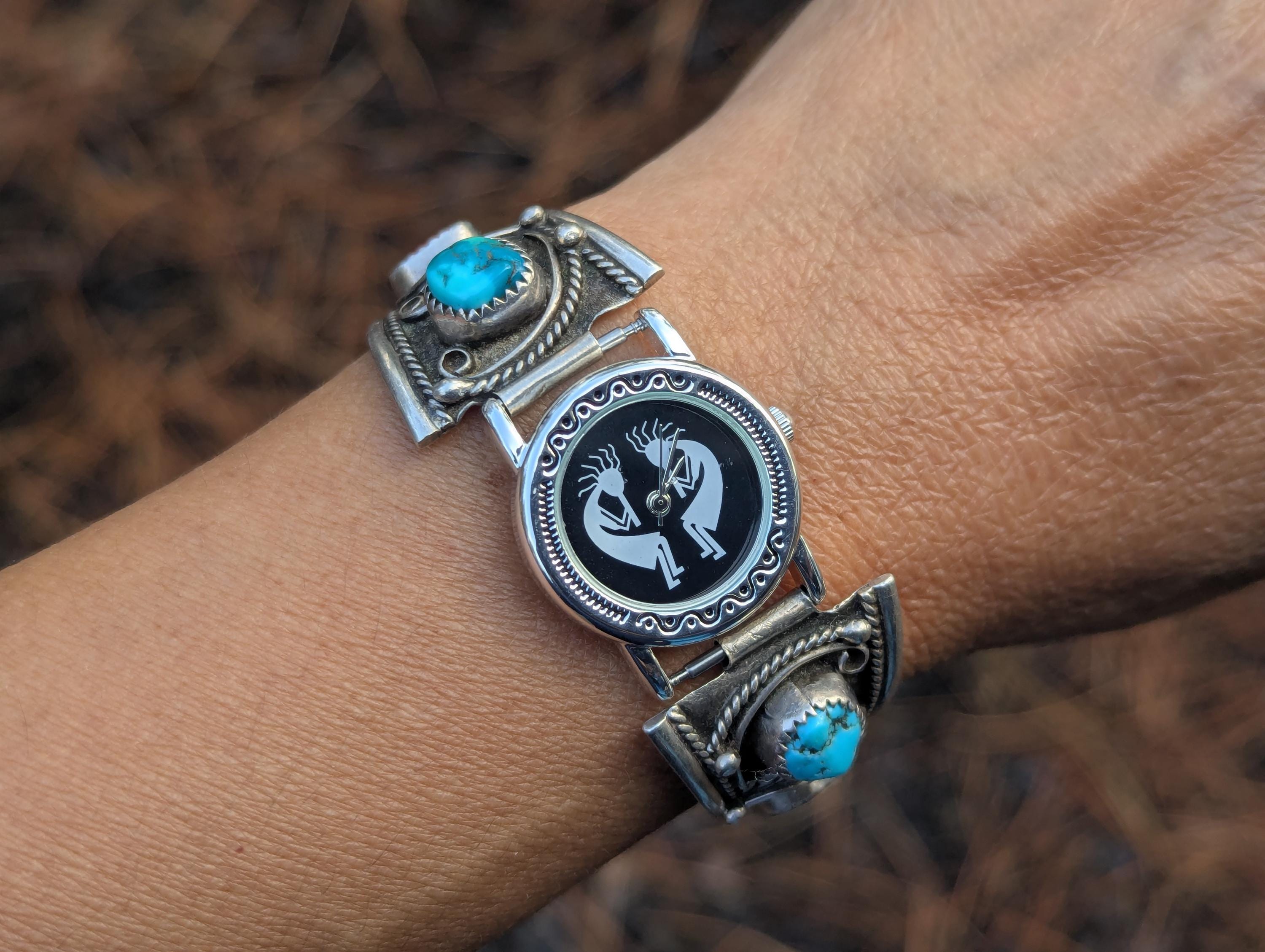 Legacy Kokopelli Hematite Beaded Womens Stretch Watch Southwest Boho New Battery Kokopelli Watches - Etsy main image 3