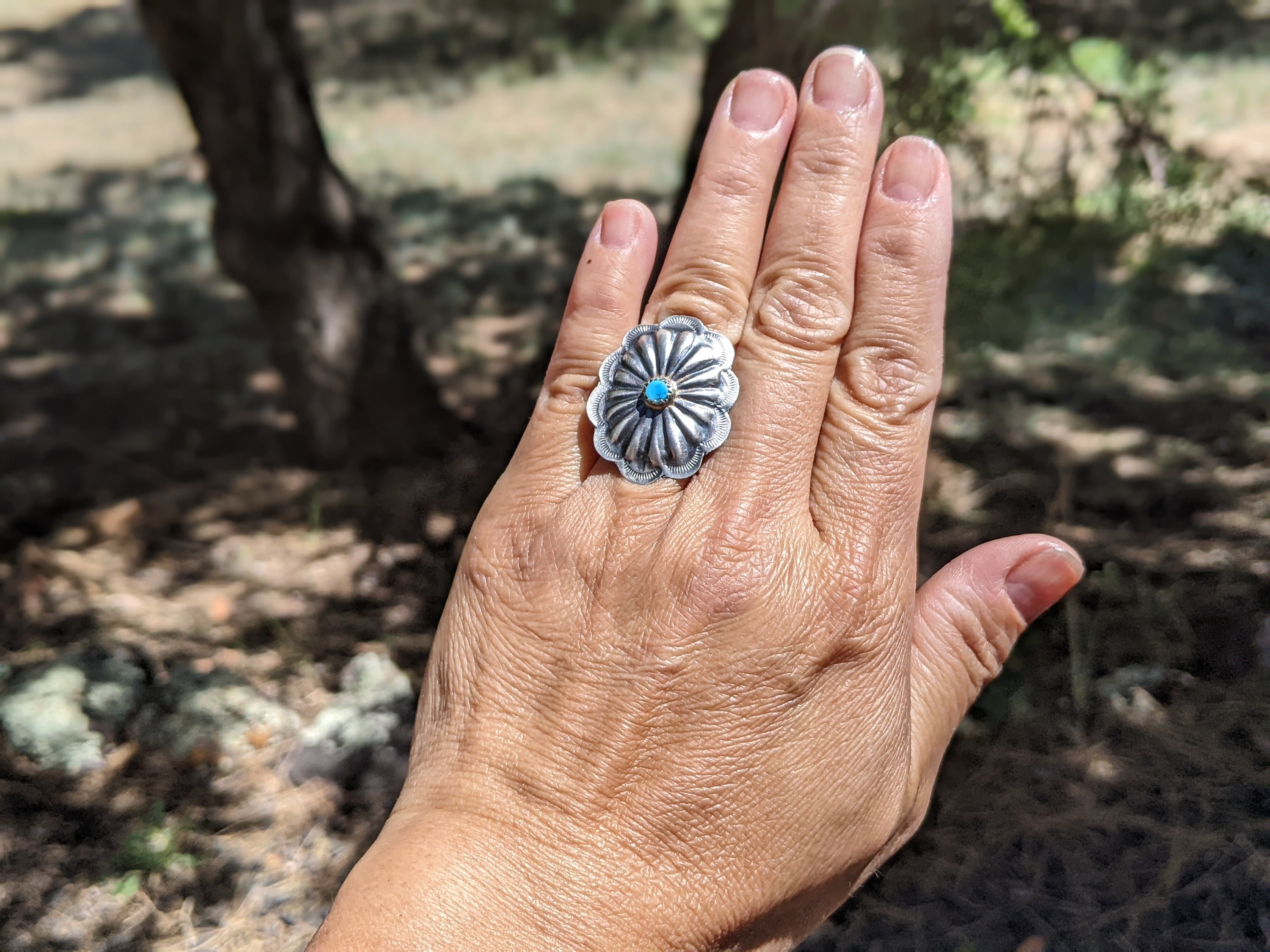 Anello In Argento Sterling Con Turchese Nativo Americano