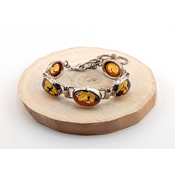 Handcrafted Cherry Amber Bracelet Reverse Intagli… - image 13