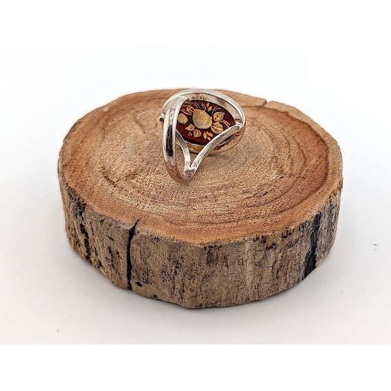 Handcrafted Cherry Amber Ring Reverse Intaglio Ro… - image 10