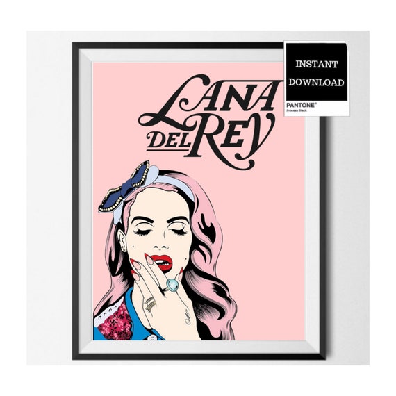 Lana Del Rey Art Blush Pink Wall Art Aesthetic Wall Art Etsy