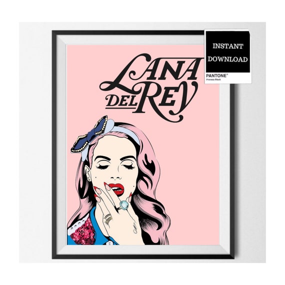 Lana Del Rey Art Blush Pink Wall Art Aesthetic Wall Art Etsy