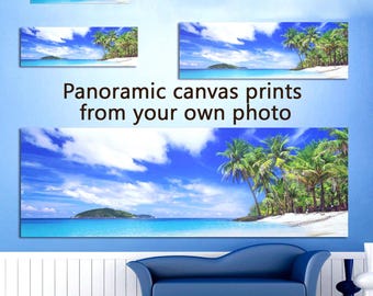 Custom Panoramic Canvas Print, Turn Long Photo into Canvas, Living room, bedroom, office decor