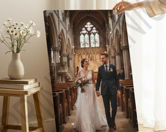Personalized Wedding Canvas Print, Custom Wall Art, Photo Gift, Wedding Welcome Sign, Anniversary