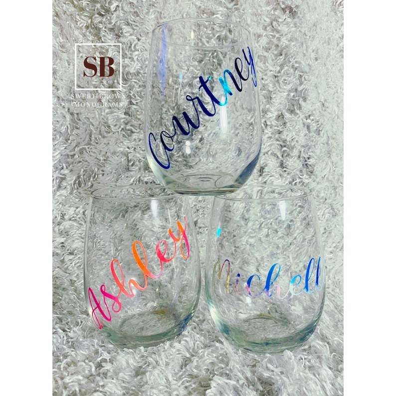 Custom Name Wine Glasses Wine Lover Gift Wine Gifts for Women Custom Wine Glass Wine Glasses Stemless Wine Glass Custom Wedding Gift